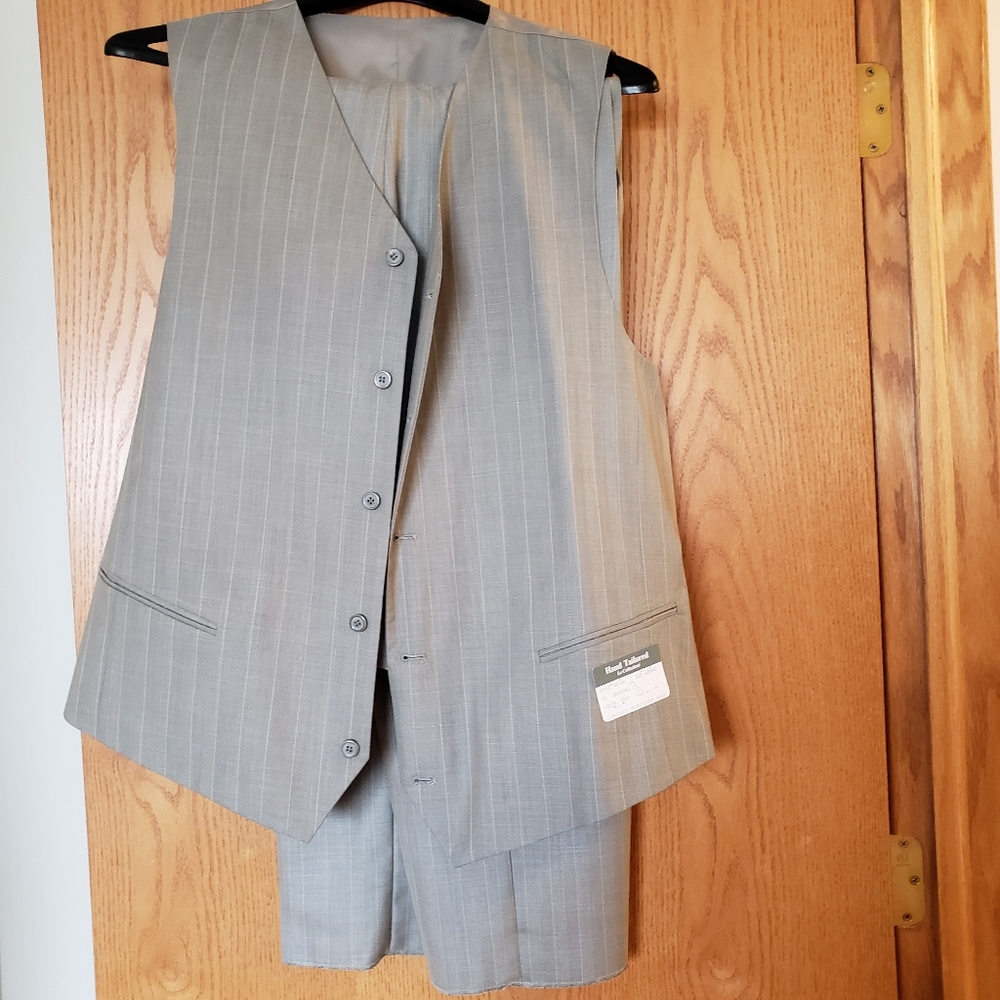 NWT ZANDELLO Le Collezioni Hand Tailor 3 PC MEN GRAY SUIT 46L 40W - Picture 7 of 10